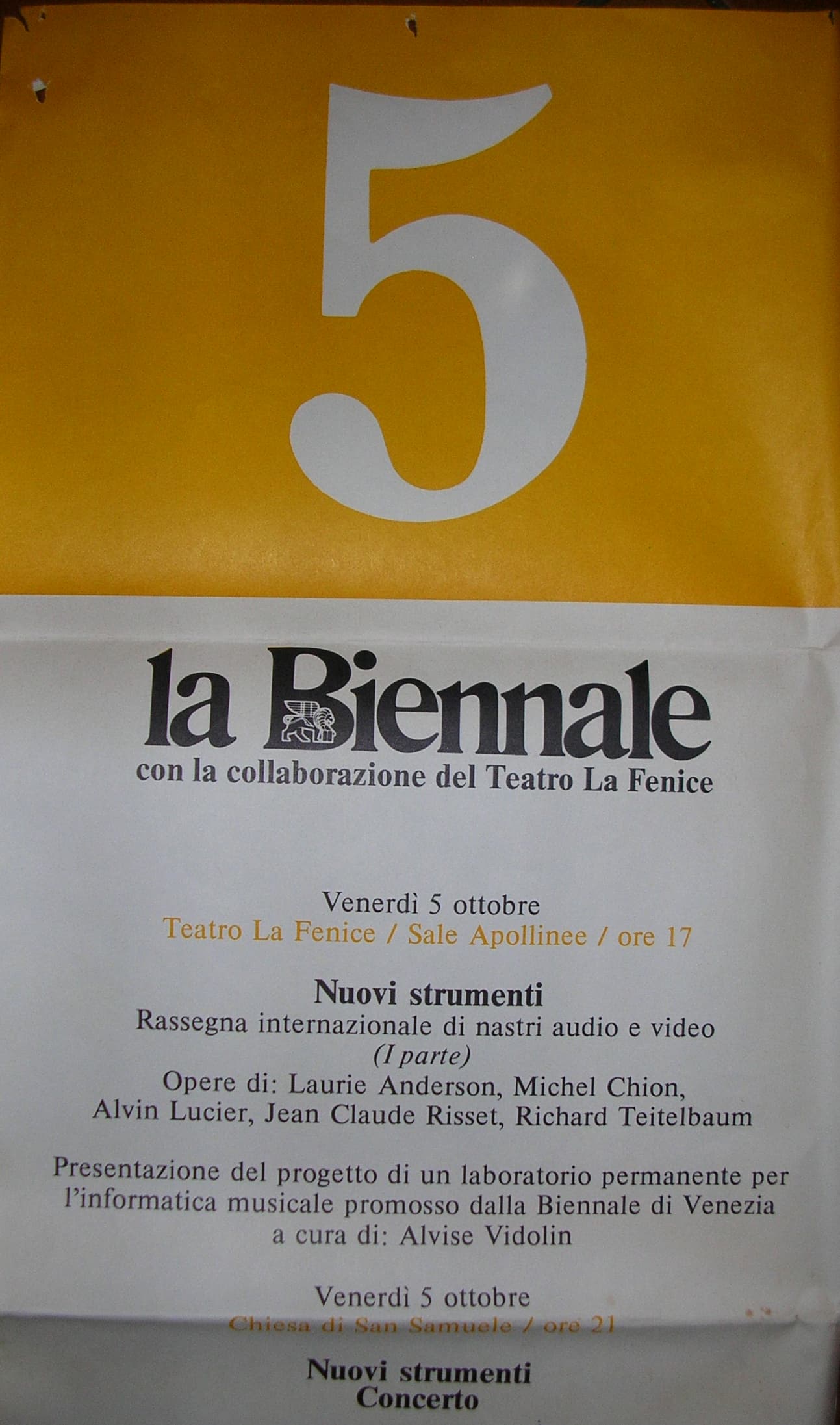 1979 BIENNALE MUSICA - "TIME AND MOTION II" - Bryan Ferneiough