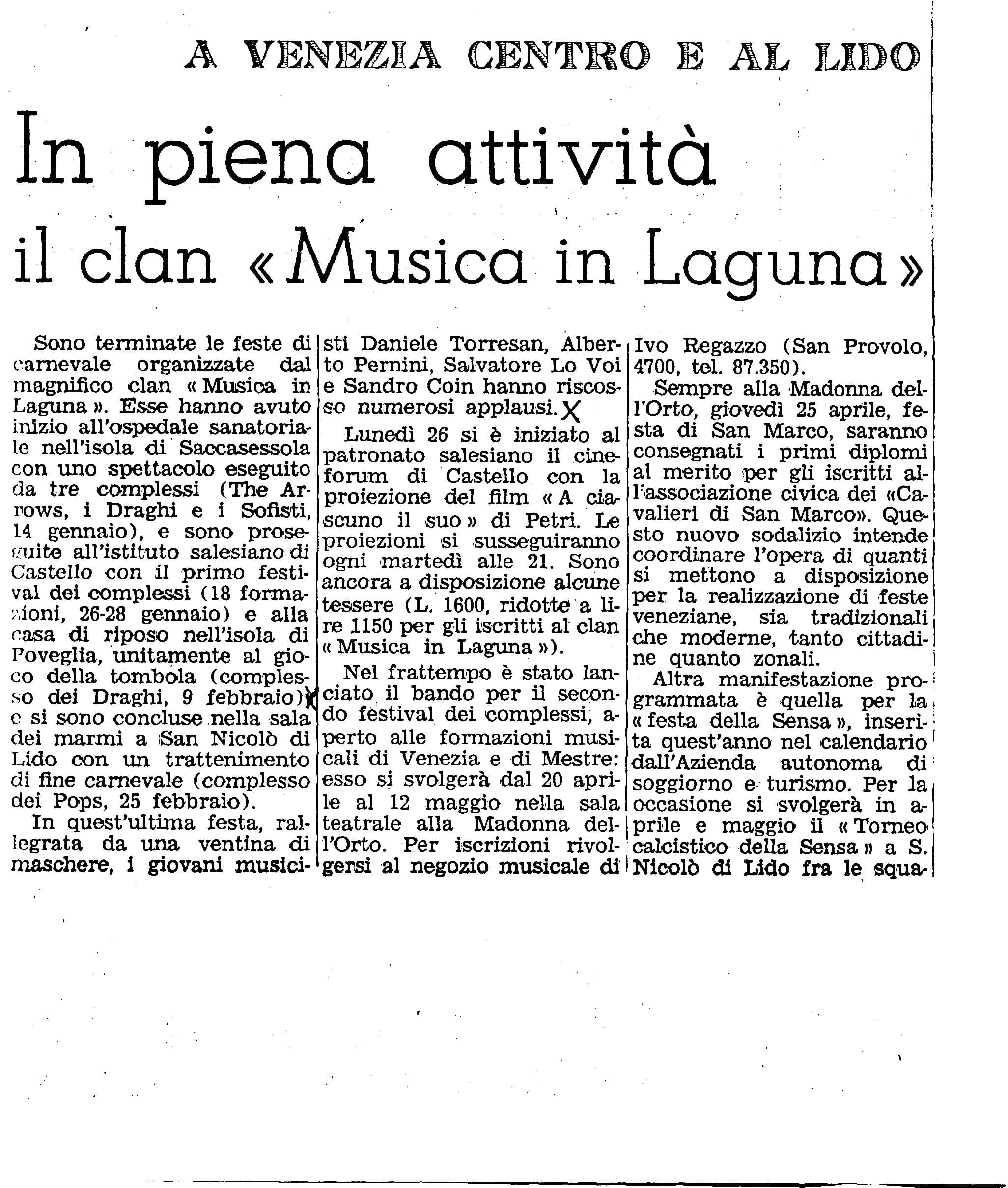 1966 - "THE POPS" MARINONI THEATER - VENICE (LIDO) 4