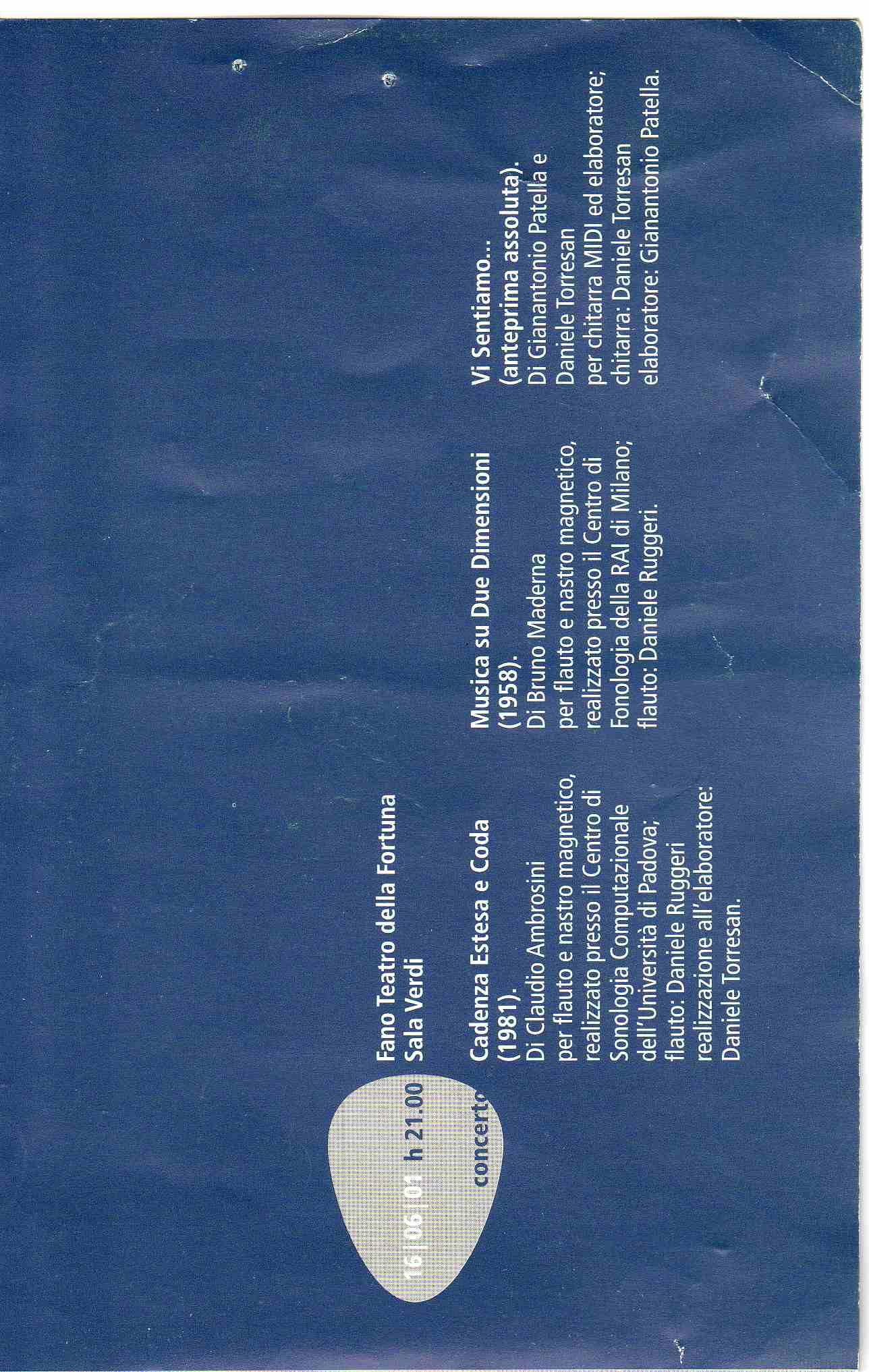 2001 - "TEATRO DELLA FORTUNA" - SALA VERDI - FANO 1