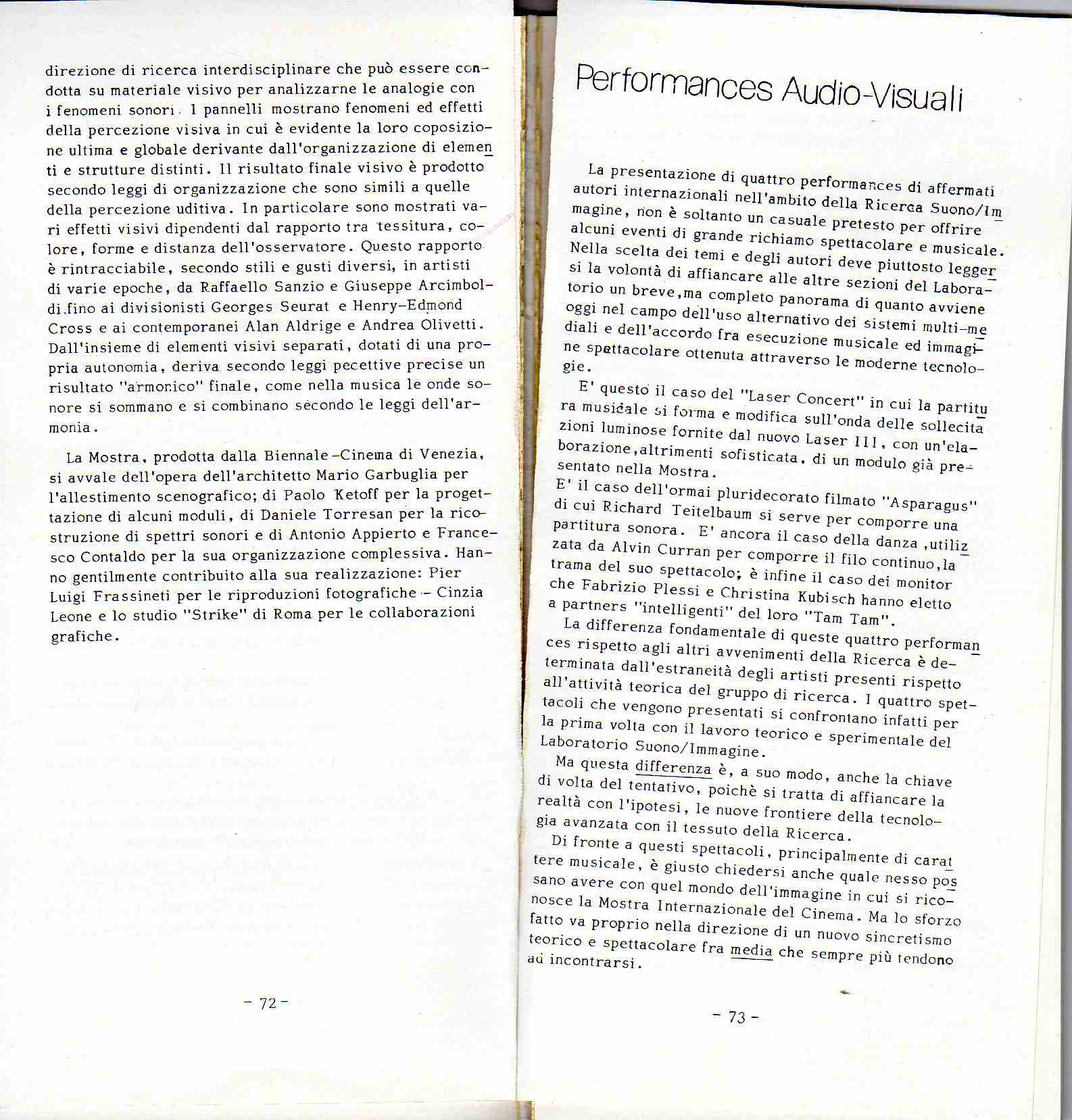 1982 - LA BIENNALE DI VENEZIA - WOODEN MODELS OF SOUND SPECTRA - Exhibition : Ricerca Suono/Immagine La Biennale di Venezia- Settore Cinema 5