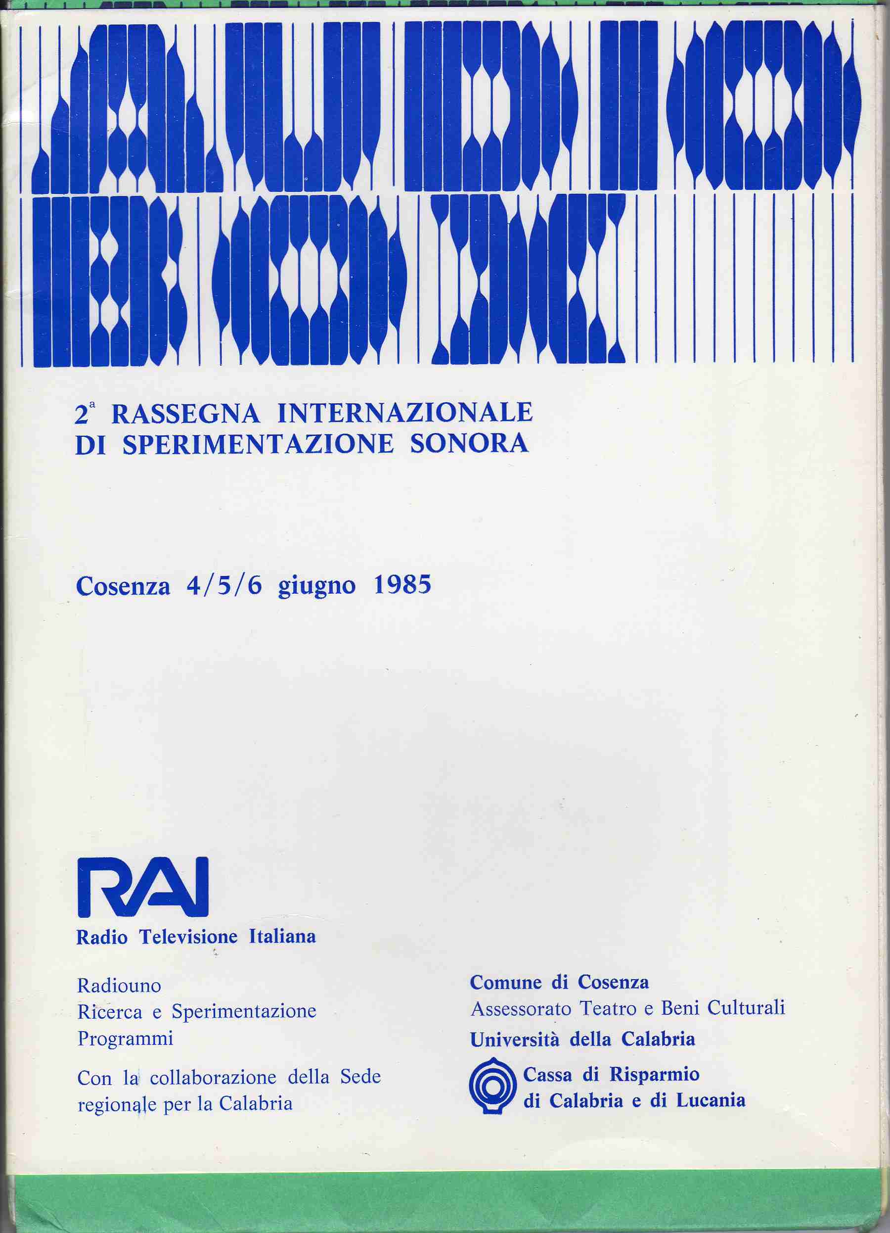 1984-"LA MATERIA É SORDA" R.Doati, G.Patella,D.Torresan composers Commissione RAI Radiotelevisione Italiana 1984