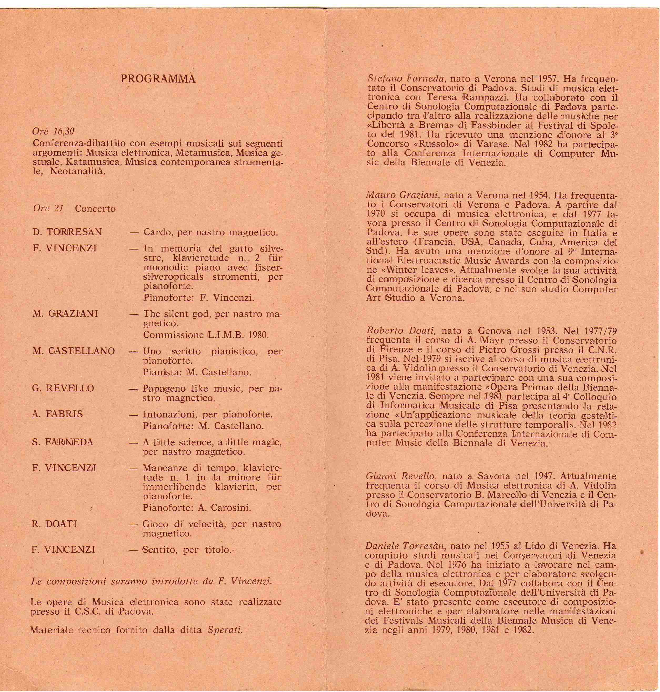 1980 - composizione "CARDO" Computer Music 6